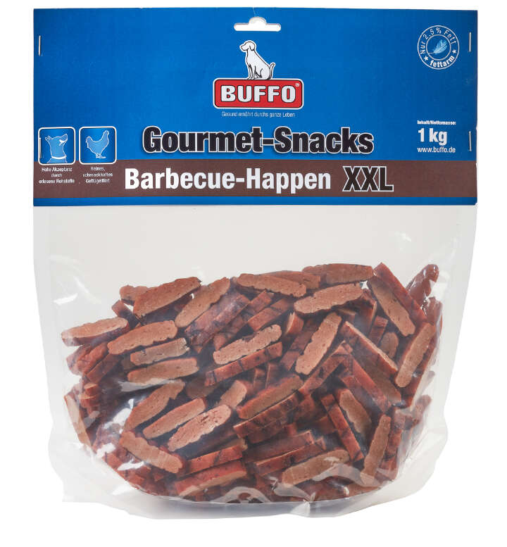 BUFFO Hunde Gourmet-Snacks Hähnchen Barbecue-Happen XXL 1 kg